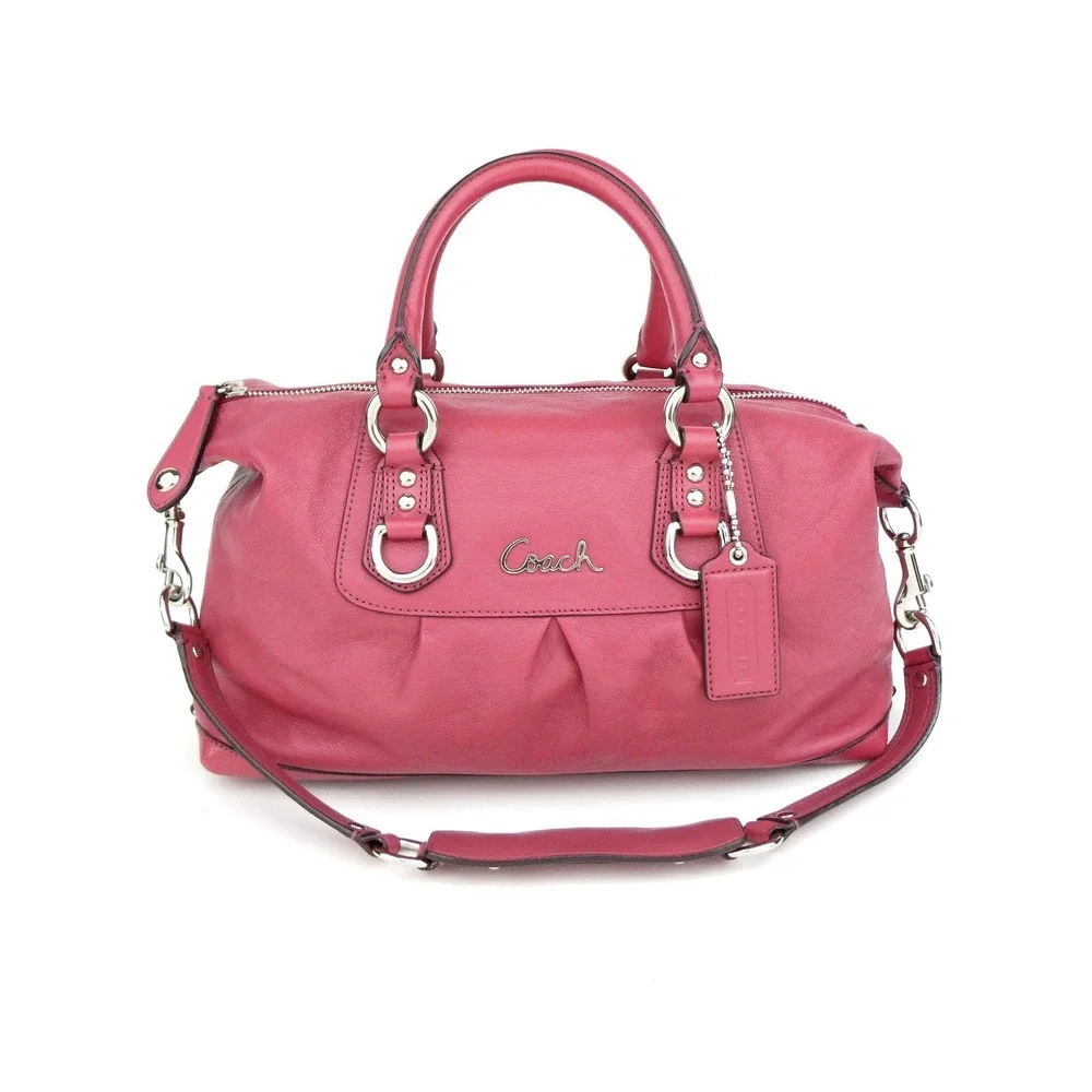 Coach Ashley Pink Leather Satchel Shoulder Bag F15445